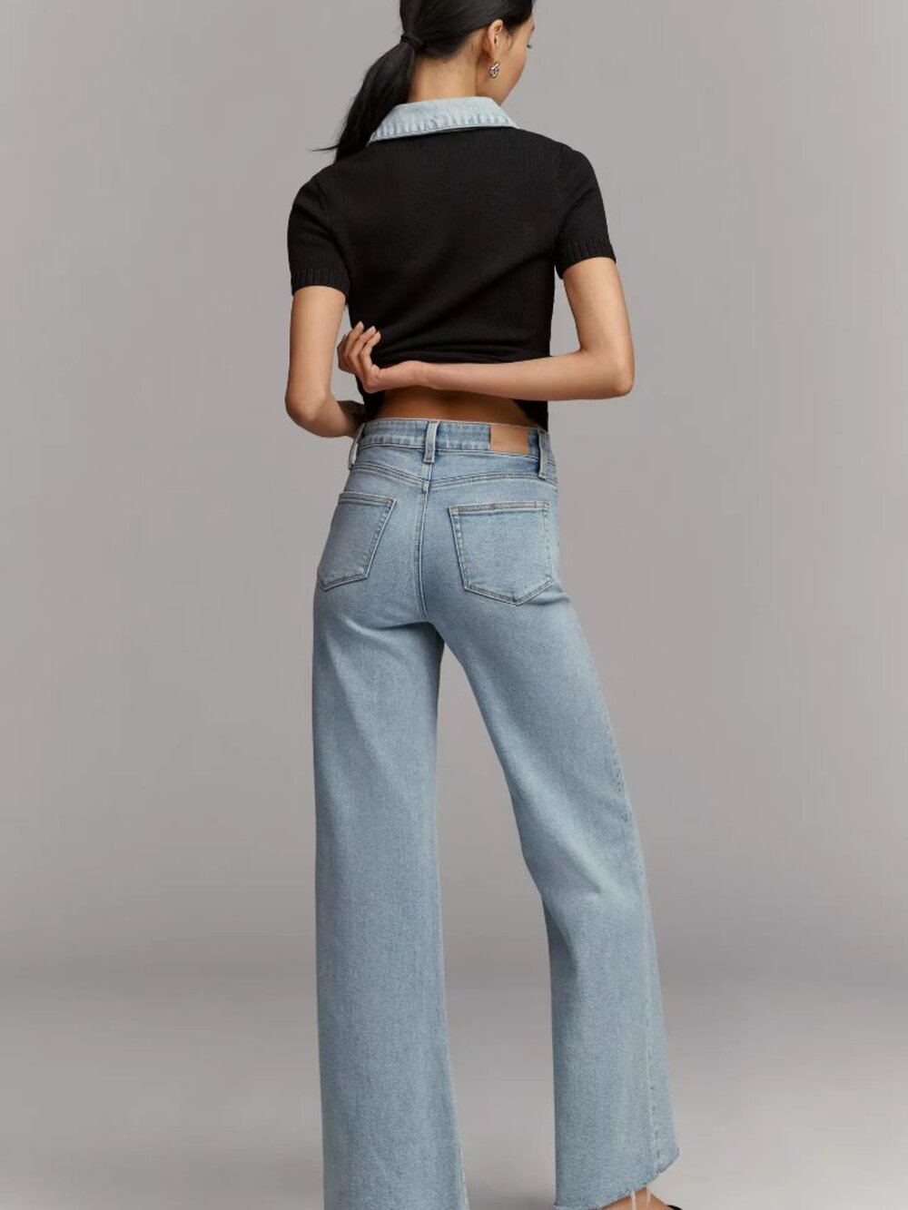 PAIGE Anessa Front Yoke High-Rise Wide-Leg Jeans -Size 30P, Brand New! - Picture 3 of 11